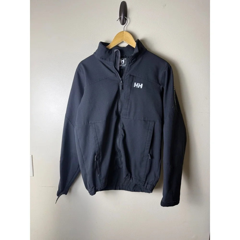 Helly Hansen Paramount Hooded Softshell Jacket Mens M Black Zip Pockets
